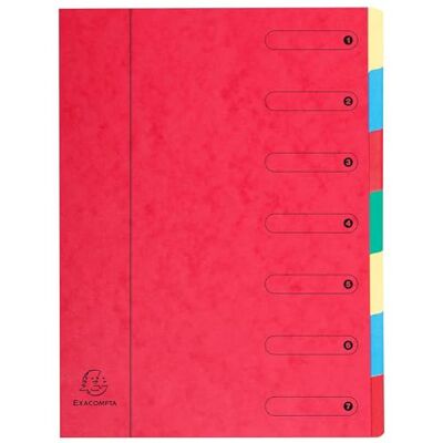 Exacompta Rif. 5107E Cartone da 8 raccoglitori HARMONIKA senza elastici e finestre stampate copertina in carta lucida retro estensibile 7 scomparti per A4 dim 24,5 x 32 cm rosso Exacompta Rif. 5107E Cartone da 8 raccoglitori HARMONIKA senza elastici e finestre stampate copertina in carta lucida retro estensibile 7 scomparti per A4 dim 24,5 x 32 cm rosso