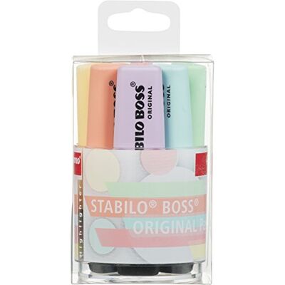STABILO BOSS ORIGINAL Pastel Evidenziatore Box Bicchiere da 6 Colori assortiti STABILO BOSS ORIGINAL Pastel Evidenziatore Box Bicchiere da 6 Colori assortiti