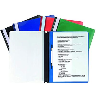 Exacompta rif. confezione da 20 cartelle ad aghi copertina trasparente in PVC aghi di metallo consente di rilegare dei documenti perforati A4 maxi 4 colori assortiti Exacompta rif. confezione da 20 cartelle ad aghi copertina trasparente in PVC aghi di metallo consente di rilegare dei documenti perforati A4 maxi 4 colori assortiti