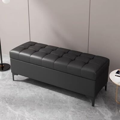 LUUYYI Cassapanca ottomana rettangolare imbottita marrone scuro per camera da letto, soggiorno e ingresso, elegante soluzione per riporre oggetti (nero, 40 x 40 x 43 cm) LUUYYI Cassapanca ottomana rettangolare imbottita marrone scuro per camera da letto, soggiorno e ingresso, elegante soluzione per riporre oggetti (nero, 40 x 40 x 43 cm)