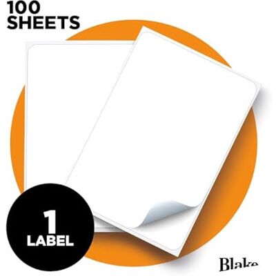 Blake Purely Everday Etichette autoadesive per foglio A4, 100 etichette, 100 fogli, compatibili con stampanti laser e a getto d'inchiostro, etichette di spedizione indirizzi, forniture per magazzini Blake Purely Everday Etichette autoadesive per foglio A4, 100 etichette, 100 fogli, compatibili con stampanti laser e a getto d'inchiostro, etichette di spedizione indirizzi, forniture per magazzini