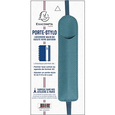 Exacompta Portapenne Kaa con elastico 3,5 x 15,5 cm Colore blu verde Exacompta Portapenne Kaa con elastico 3,5 x 15,5 cm Colore blu verde