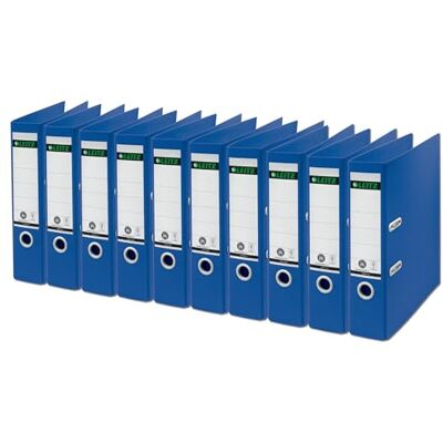 Leitz Registratore con Meccanismo a Leva con Apertura a 180°, F.to A4, Dorso da 80 mm, Capacità 600 fogli A4, 100% Riciclabile, Ecologico, Gamma Recycle, 80x320x285 mm, Blu, 10 pz, Leitz Registratore con Meccanismo a Leva con Apertura a 180°, F.to A4, Dorso da 80 mm, Capacità 600 fogli A4, 100% Riciclabile, Ecologico, Gamma Recycle, 80x320x285 mm, Blu, 10 pz,