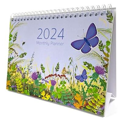 Exacompta Calendario da scrivania 2024 con motivo a farfalle, mese per pagina, include festività del Regno Unito, 210 x 150 mm, supporto sicuro su una scrivania/mensola, include una sezione per Exacompta Calendario da scrivania 2024 con motivo a farfalle, mese per pagina, include festività del Regno Unito, 210 x 150 mm, supporto sicuro su una scrivania/mensola, include una sezione per