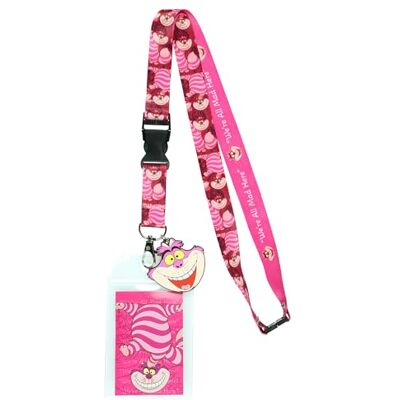 Disney Alice nel Paese delle Meraviglie Stregatto We're All Mad Here Breakaway cordino porta badge con ciondolo in gomma da 5,1 cm Disney Alice nel Paese delle Meraviglie Stregatto We're All Mad Here Breakaway cordino porta badge con ciondolo in gomma da 5,1 cm
