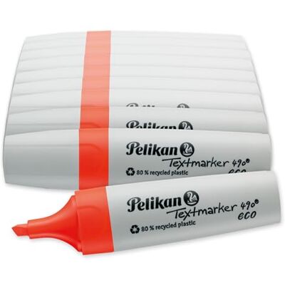 Pelikan Evidenziatore 490 eco, rosso fluo, 10 pezzi, con punta a scalpello Pelikan Evidenziatore 490 eco, rosso fluo, 10 pezzi, con punta a scalpello