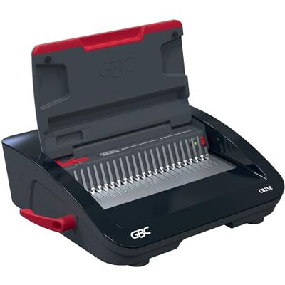 GBC CombBind CB25E Rilegatrice Elettrica rilega 390 fogli A5/A4, perforazione elettrica con LED anti-inceppamento, perfora 25 fogli, nero/argento, GBC CombBind CB25E Rilegatrice Elettrica rilega 390 fogli A5/A4, perforazione elettrica con LED anti-inceppamento, perfora 25 fogli, nero/argento,