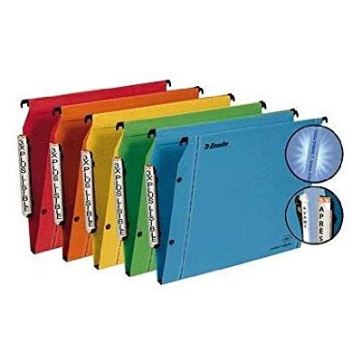 Leitz Esselte LMG Scatola di 25 cartelle fondo Fondo 15 mm Assortiti Leitz Esselte LMG Scatola di 25 cartelle fondo Fondo 15 mm Assortiti