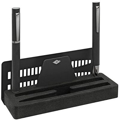 WEDO signero Set di penne signero, Penna a sfera e Penna stilografica in metallo di alta qualità, texturierter fusto in alluminio, finitura Gunmetal con funzione di supporto WEDO signero Set di penne signero, Penna a sfera e Penna stilografica in metallo di alta qualità, texturierter fusto in alluminio, finitura Gunmetal con funzione di supporto