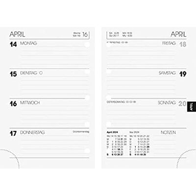 BRUNNEN Calendario di ricambio settimanale, modello 723 2024, 2 pagine = 1 settimana, formato foglio: 7,6 x 11,2 cm, bianco BRUNNEN Calendario di ricambio settimanale, modello 723 2024, 2 pagine = 1 settimana, formato foglio: 7,6 x 11,2 cm, bianco