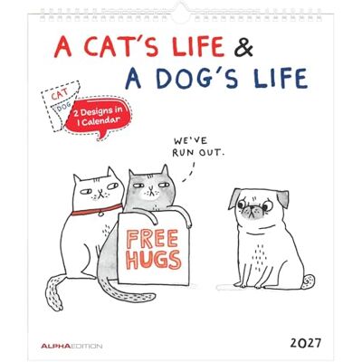 Alpha A Cat's Life & A Dog's Life 2027: Wandkalender 30x34 cm mit Katzen- und Hunde-Cartoons, Wendefunktion (zwei Designs in einem Kalender) und Spiralbindung Alpha A Cat's Life & A Dog's Life 2027: Wandkalender 30x34 cm mit Katzen- und Hunde-Cartoons, Wendefunktion (zwei Designs in einem Kalender) und Spiralbindung