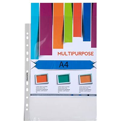 Exacompta Rif. Buste perforate in polipropilene liscio, spessore 7,5/100° di alta qualità, 11 fori, perforazione universale, formato DIN A4, incolore Exacompta Rif. Buste perforate in polipropilene liscio, spessore 7,5/100° di alta qualità, 11 fori, perforazione universale, formato DIN A4, incolore