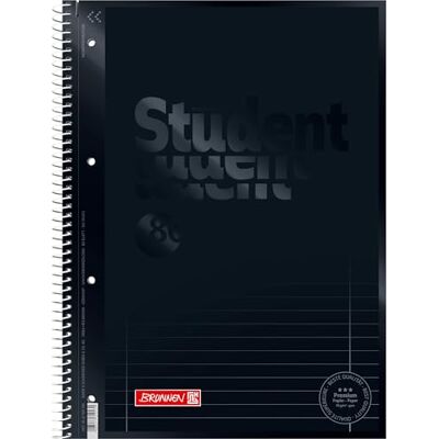 BRUNNEN Colour Code Quaderno con rilegatura a spirale, formato A4, a righe, 70 g/mq, colore: Nero BRUNNEN Colour Code Quaderno con rilegatura a spirale, formato A4, a righe, 70 g/mq, colore: Nero