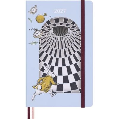 Moleskine Agenda Giornaliera 12 Mesi 2027, Le Avventure di Alice nel Paese delle Meraviglie, a Righe con Copertina Rigida e Chiusura Elastica, Bianconiglio, Formato Large 13 x 21 cm Moleskine Agenda Giornaliera 12 Mesi 2027, Le Avventure di Alice nel Paese delle Meraviglie, a Righe con Copertina Rigida e Chiusura Elastica, Bianconiglio, Formato Large 13 x 21 cm