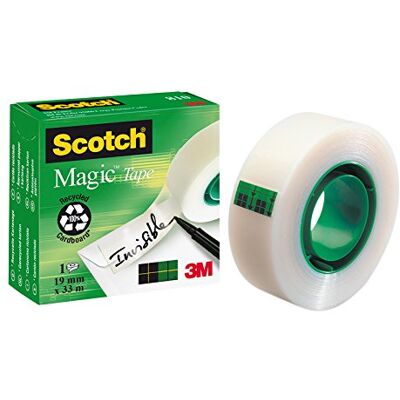 Scotch Brand 55851 Nastro Adesivo, Invisibile, Permanente, 19 mm x 33m Scotch Brand 55851 Nastro Adesivo, Invisibile, Permanente, 19 mm x 33m