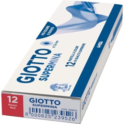 Giotto Supermina Matite Pastello Monocolore, Confezione da 12 Pezzi (Rosso) Giotto Supermina Matite Pastello Monocolore, Confezione da 12 Pezzi (Rosso)