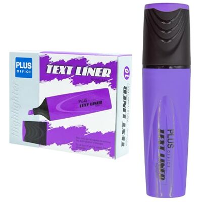 Plus Office – Evidenziatori Fluorescenti, Pennarello con punta smussata, confezione da 10 pennarelli Fosforescenti a base d'acqua, colore neon (viola) Plus Office – Evidenziatori Fluorescenti, Pennarello con punta smussata, confezione da 10 pennarelli Fosforescenti a base d'acqua, colore neon (viola)