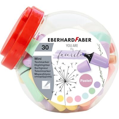 Eberhard Faber Mini evidenziatore pastello, 30 pennarelli in scatola di caramelle, con punta a cuneo Eberhard Faber Mini evidenziatore pastello, 30 pennarelli in scatola di caramelle, con punta a cuneo