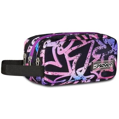 Seven Portapenne Scuola 3 Zip, Multicolore, Triplo Scomparto, Accessori Zaino, Scuola Elementare e Media, Bambina e Ragazza Seven Portapenne Scuola 3 Zip, Multicolore, Triplo Scomparto, Accessori Zaino, Scuola Elementare e Media, Bambina e Ragazza