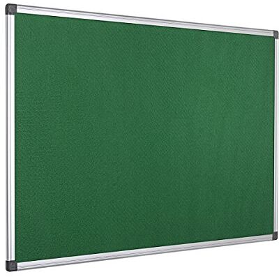 Bi-Office Pannello In Feltro Maya Con Cornice In Alluminio, Bacheca Con Superficie Di Feltro Liscia Verde, 120 x 90 cm Bi-Office Pannello In Feltro Maya Con Cornice In Alluminio, Bacheca Con Superficie Di Feltro Liscia Verde, 120 x 90 cm