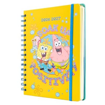 Grupo Erik Diario Scuola 2026 2027 Sponge Bob Agenda Settimanale 2026 2027 A5 per Scuola Medie e Superiore, 12 Mesi Diario Scolastico con Copertina Rigida, Stickers e Tasca Interna Grupo Erik Diario Scuola 2026 2027 Sponge Bob Agenda Settimanale 2026 2027 A5 per Scuola Medie e Superiore, 12 Mesi Diario Scolastico con Copertina Rigida, Stickers e Tasca Interna