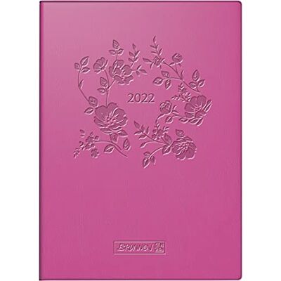 BRUNNEN Agenda tascabile modello 736 Kompagon, 1 pagina, 1 giorno, 10 x 14 cm, copertina in ecopelle rosa, calendario 2022 BRUNNEN Agenda tascabile modello 736 Kompagon, 1 pagina, 1 giorno, 10 x 14 cm, copertina in ecopelle rosa, calendario 2022