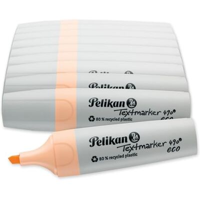 Pelikan Evidenziatori eco arancione pastello 490, confezione da 10, in scatola pieghevole Pelikan Evidenziatori eco arancione pastello 490, confezione da 10, in scatola pieghevole