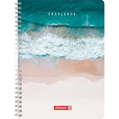 BRUNNEN Calendario scolastico Style (2025/2026) "Beach Waves", 2 pagine = 1 settimana, A5, 160 pagine, busta in PP, multicolore BRUNNEN Calendario scolastico Style (2025/2026) "Beach Waves", 2 pagine = 1 settimana, A5, 160 pagine, busta in PP, multicolore