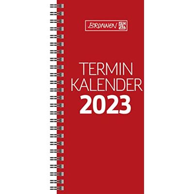 BRUNNEN Agenda settimanale modello 780 2023 dimensioni foglio 10 x 20,7 cm, rosso BRUNNEN Agenda settimanale modello 780 2023 dimensioni foglio 10 x 20,7 cm, rosso