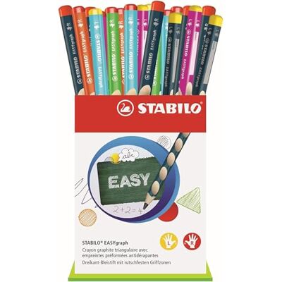 STABILO EASYgraph Matita Ergonomica triangolare Set da 36 (6 per Mancini, 30 per Destrimani) in 5 colori diversi Gradazione HB STABILO EASYgraph Matita Ergonomica triangolare Set da 36 (6 per Mancini, 30 per Destrimani) in 5 colori diversi Gradazione HB