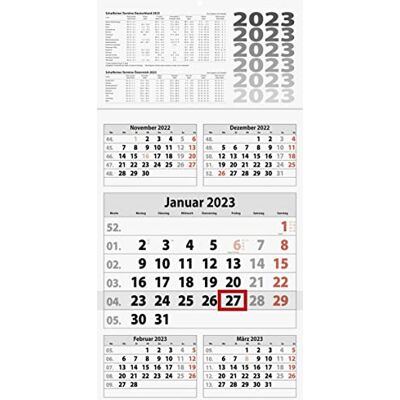 BRUNNEN Calendario 5 mesi 2023, 30 x 59 cm, retro in un unico pezzo: grigio BRUNNEN Calendario 5 mesi 2023, 30 x 59 cm, retro in un unico pezzo: grigio