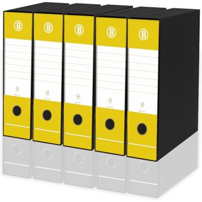 LogicaShop DOX Faldoni Portadocumenti Ufficio con Custodia, Raccoglitore ad Anelli A4, Dorso 8, Formato Commerciale, 32 cm Altezza, Classificatori Dossier Archivio Fatture e Documenti, 5 Pz (Giallo) LogicaShop DOX Faldoni Portadocumenti Ufficio con Custodia, Raccoglitore ad Anelli A4, Dorso 8, Formato Commerciale, 32 cm Altezza, Classificatori Dossier Archivio Fatture e Documenti, 5 Pz (Giallo)
