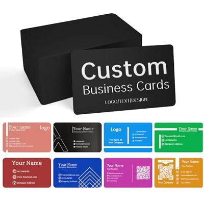 Hauleruee Carte da Visita Personalizzate in Metallo, Confezione da 20-600 Carte da Visita Personalizzate Incise con il Tuo Logo/Testo/Codice QR/Design per Doppio Lato, Impermeabili, Spessore 0,5mm per Business Hauleruee Carte da Visita Personalizzate in Metallo, Confezione da 20-600 Carte da Visita Personalizzate Incise con il Tuo Logo/Testo/Codice QR/Design per Doppio Lato, Impermeabili, Spessore 0,5mm per Business