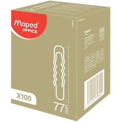 Maped Graffette per documenti, nichelate, 77 mm, ondulate Maped Graffette per documenti, nichelate, 77 mm, ondulate