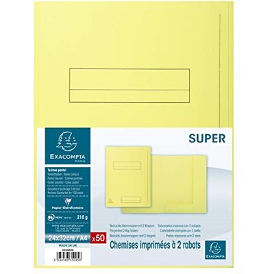 Exacompta Cartelle con Alette, 24x32 cm, Giallo Exacompta Cartelle con Alette, 24x32 cm, Giallo