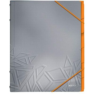 Leitz Cartella a lembi UrbanChic A4, 6 Divisori, PP, Grigio Scuro Leitz Cartella a lembi UrbanChic A4, 6 Divisori, PP, Grigio Scuro