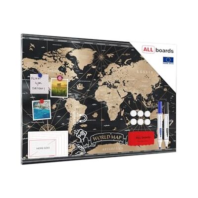 ALLboards Lavagna magnetica in acciaio MAPPA DEL MONDO NERA VINTAGE CLASSICA STATI E CAPITALI 90x60 cm MetalBoards lastra con stampa adatta per tutti i tipi di calamite + set di accessori GRATIS ALLboards Lavagna magnetica in acciaio MAPPA DEL MONDO NERA VINTAGE CLASSICA STATI E CAPITALI 90x60 cm MetalBoards lastra con stampa adatta per tutti i tipi di calamite + set di accessori GRATIS