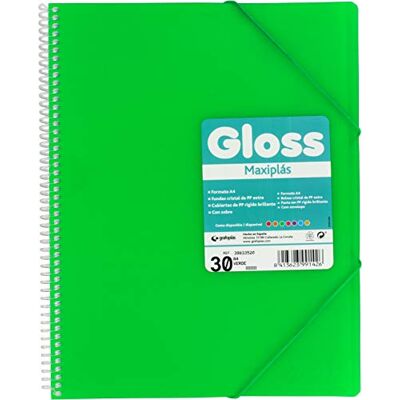 Grafoplás Cartella Spirale con 30 buste, A4, Verde, Busta Interna, Chiusura con Elastici Grafoplás Cartella Spirale con 30 buste, A4, Verde, Busta Interna, Chiusura con Elastici