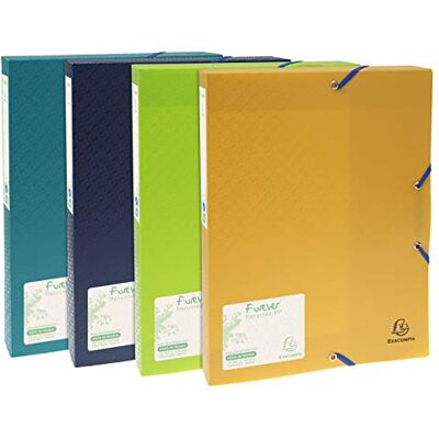 Exacompta 8 scatole archivio PP Forever A4 dorso 4 cm assortite Exacompta 8 scatole archivio PP Forever A4 dorso 4 cm assortite