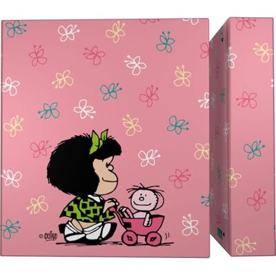 Grafoplás Grafoplas Cartella ad anelli A4, Mafalda Baby Cart, 4 anelli misti 40 mm, morbido al tatto, certificato FSC, copertina rigida con plastica morbida, perfetto materiale scolastico per archivio Grafoplás Grafoplas Cartella ad anelli A4, Mafalda Baby Cart, 4 anelli misti 40 mm, morbido al tatto, certificato FSC, copertina rigida con plastica morbida, perfetto materiale scolastico per archivio