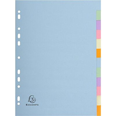 Exacompta Cod. 1612E Divisori in cartoncino riciclato pastello 170g con 12 tasti neutri Formato A4 Dimensioni 22,5X29,7cm Forever Exacompta Cod. 1612E Divisori in cartoncino riciclato pastello 170g con 12 tasti neutri Formato A4 Dimensioni 22,5X29,7cm Forever