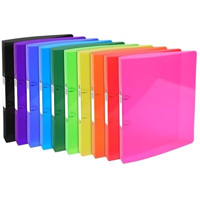 Exacompta Rif. Raccoglitore ad anelli semi-rigido in PP Iderama Adatto per documenti A4+, 2 anelli, dorso da 40 mm, anelli da 30 mm, colori assortiti (confezione da 10) Exacompta Rif. Raccoglitore ad anelli semi-rigido in PP Iderama Adatto per documenti A4+, 2 anelli, dorso da 40 mm, anelli da 30 mm, colori assortiti (confezione da 10)