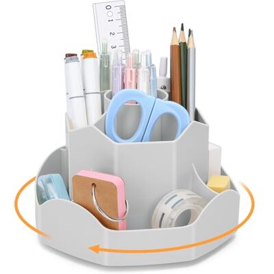 Euqvunn Portapenne girevole, organizer da scrivania con 9 matite indipendenti, salva-spazio, per bambini, girevole a 360°, organizer per trucchi moderno, per scuola e ufficio, per tenere in ordine la Euqvunn Portapenne girevole, organizer da scrivania con 9 matite indipendenti, salva-spazio, per bambini, girevole a 360°, organizer per trucchi moderno, per scuola e ufficio, per tenere in ordine la