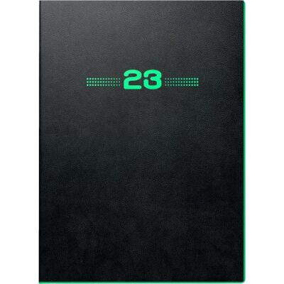 BRUNNEN Calendario settimanale Neon modello 796 2023 formato foglio 14,8 x 20,8 cm, nero con bordo neon verde BRUNNEN Calendario settimanale Neon modello 796 2023 formato foglio 14,8 x 20,8 cm, nero con bordo neon verde
