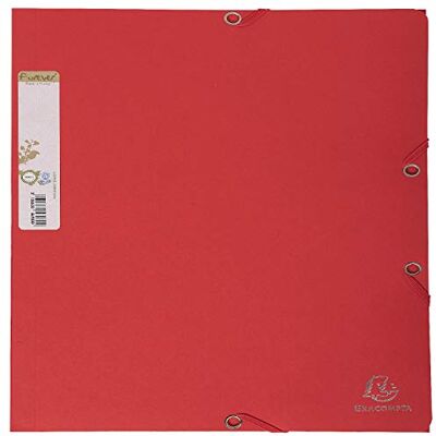 Exacompta Rif. Cartone da 25 cartelle con elastici Forever 3 lembi in carta bicolore riciclata 380g/m2 24X32cm per formato A4 colore rosso Exacompta Rif. Cartone da 25 cartelle con elastici Forever 3 lembi in carta bicolore riciclata 380g/m2 24X32cm per formato A4 colore rosso