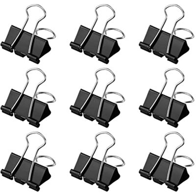 SZCXDKJ Clip per bulldog da 50 pezzi, clip per raccoglitore piccole da 25 mm, clip pieghevoli nere Morsetto per graffette in metallo SZCXDKJ Clip per bulldog da 50 pezzi, clip per raccoglitore piccole da 25 mm, clip pieghevoli nere Morsetto per graffette in metallo