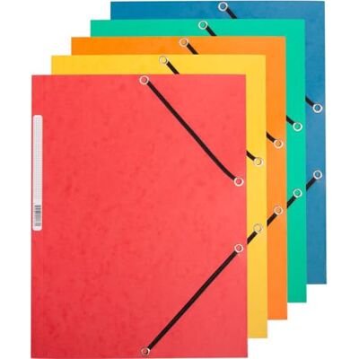 Q-Connect Cartellina a 3 lembi con elastico 24,3x32 cm cartoncino manilla 375 g/m² assortiti cf. 10 Q-Connect Cartellina a 3 lembi con elastico 24,3x32 cm cartoncino manilla 375 g/m² assortiti cf. 10