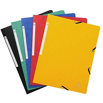 Exacompta Rif. 5520E Cartone da 50 cartelline con elastici senza patta buste in carta lucida 400 g/m² dimensioni 24 x 32 cm per documenti in formato A4-5 colori assortiti Exacompta Rif. 5520E Cartone da 50 cartelline con elastici senza patta buste in carta lucida 400 g/m² dimensioni 24 x 32 cm per documenti in formato A4-5 colori assortiti