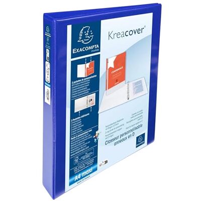 Exacompta Rif. 51826BE Cartone da 10 raccoglitori personalizzabili a 3 tasche, 2 anelli a D da 25 mm, dorso 47 mm, dimensioni esterne: 32 x 27,7 cm, formato A4 Maxi blu Exacompta Rif. 51826BE Cartone da 10 raccoglitori personalizzabili a 3 tasche, 2 anelli a D da 25 mm, dorso 47 mm, dimensioni esterne: 32 x 27,7 cm, formato A4 Maxi blu