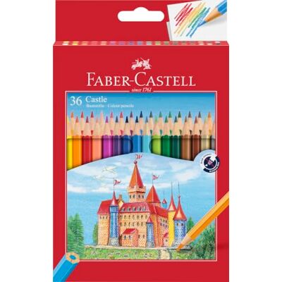 Faber-Castell Set di matite colorate Castle da 36 pezzi Colori brillanti, forma esagonale e mina resistente alla rottura, per bambini e adulti Faber-Castell Set di matite colorate Castle da 36 pezzi Colori brillanti, forma esagonale e mina resistente alla rottura, per bambini e adulti